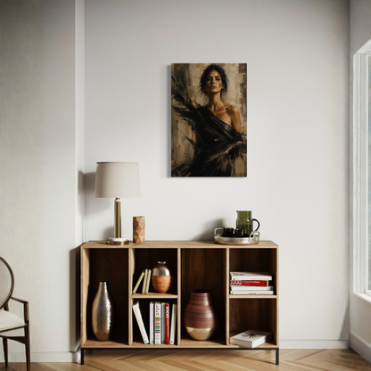 LunarHeartCo Figure Study VIII resistance canvas art featuring a detailed abstract figure on textured canvas background.