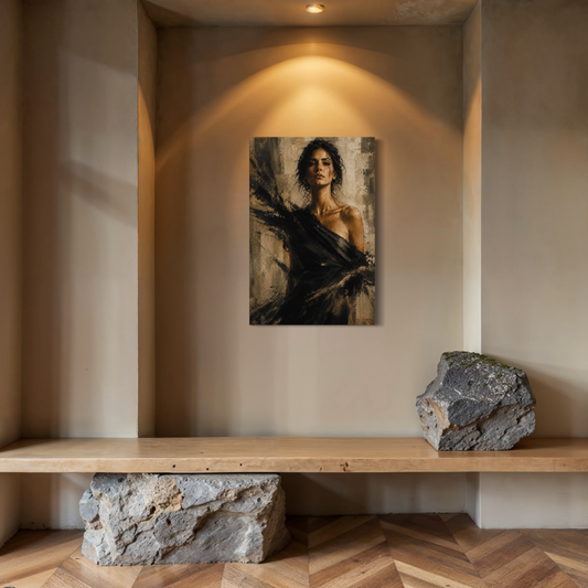 LunarHeartCo FIGURE STUDY VIII resistance canvas art featuring abstract human figure design on textured canvas background.