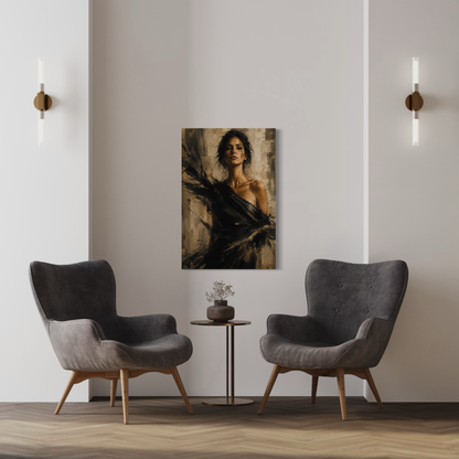 LunarHeartCo Figure Study VIII resistance canvas art featuring a detailed figure drawing on textured canvas.
