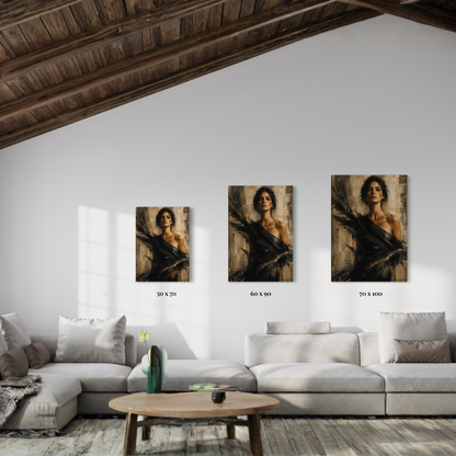 LunarHeartCo FIGURE STUDY VIII resistance canvas art featuring abstract human figure in muted tones