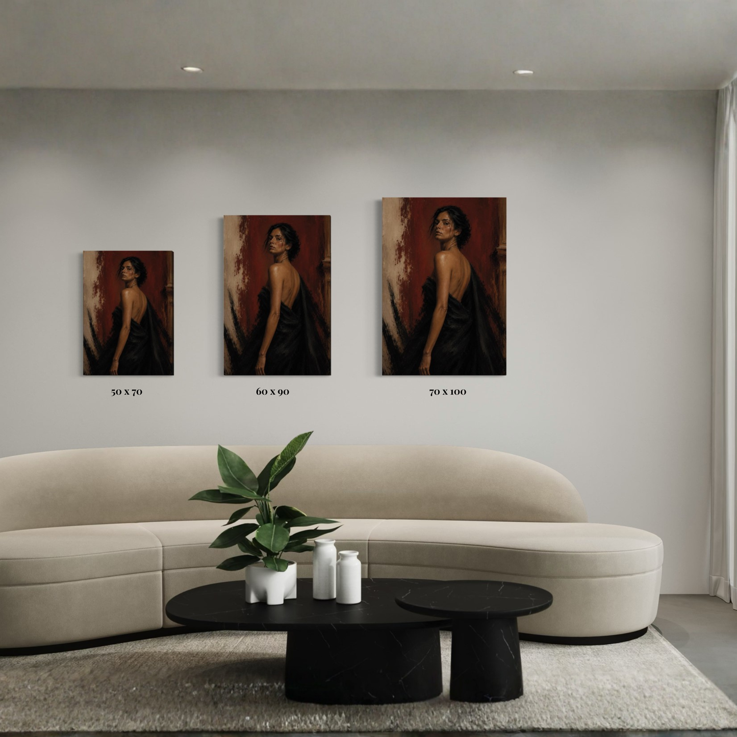 LunarHeartCo Figure Study IX Defiance canvas art featuring a detailed, expressive figure study on a textured canvas surface.