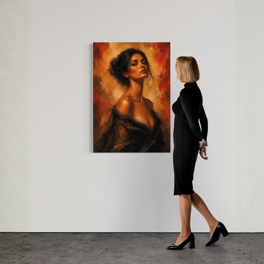LunarHeartCo figure study VI canvas artwork featuring abstract human form on textured canvas background.