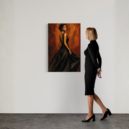 LunarHeartCo Figure Study V — Velocity canvas art featuring abstract figure design on textured canvas.