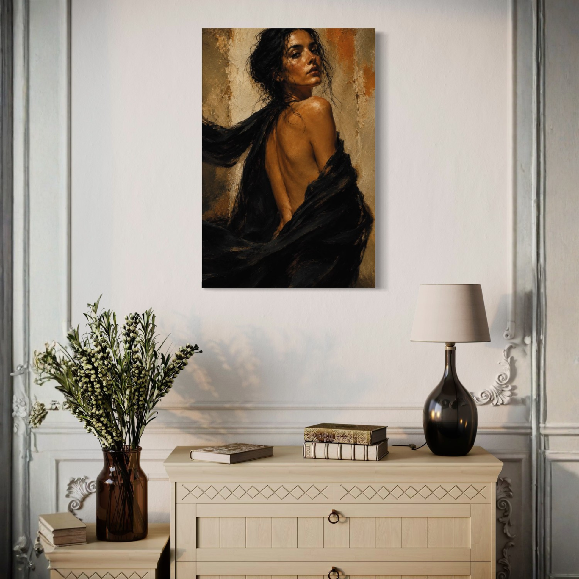LunarHeartCo FIGURE STUDY X— Resolve canvas art print featuring abstract figure design on textured canvas background.