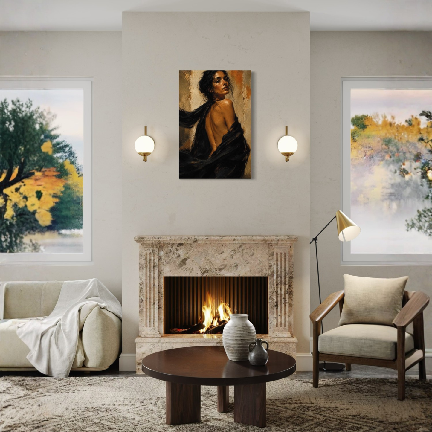 LunarHeartCo Figure Study X—Resolve canvas art featuring abstract figure design on textured canvas.