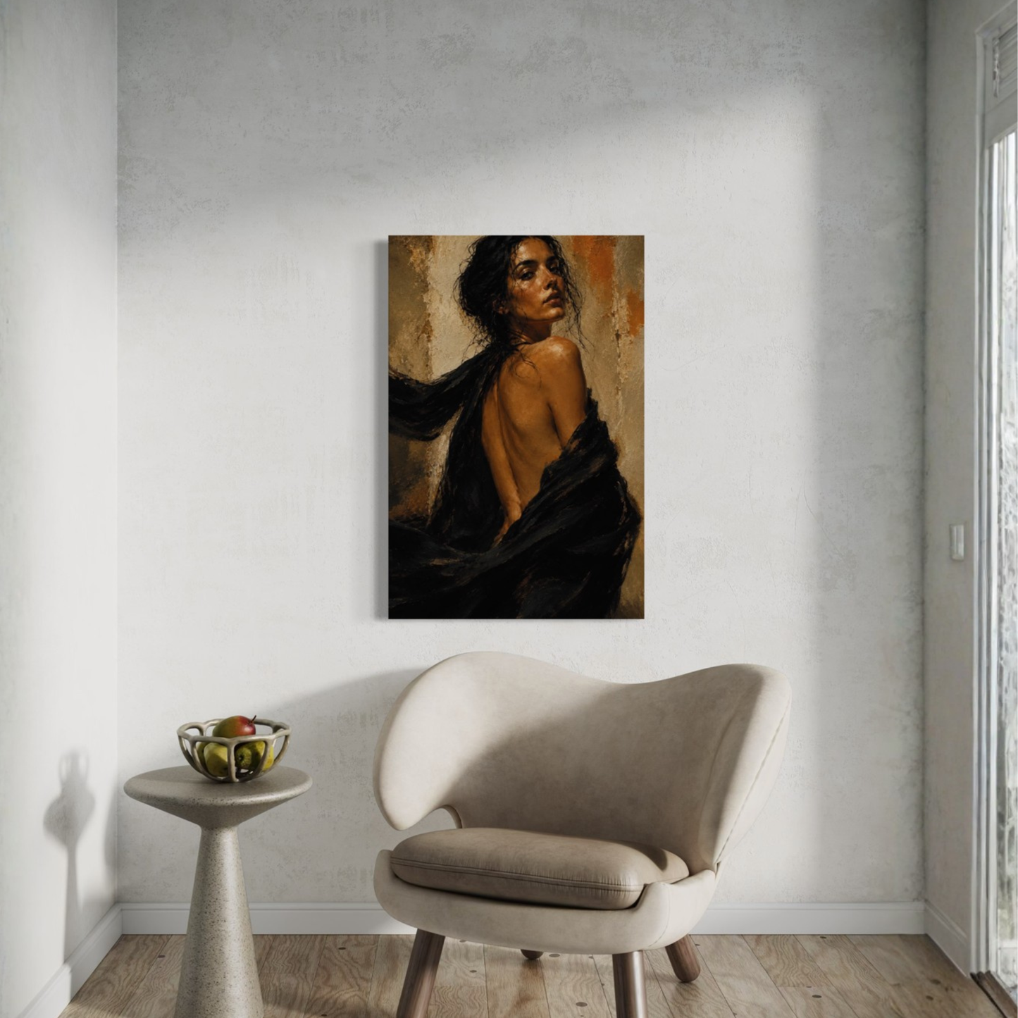 LunarHeartCo FIGURE STUDY X—Resolve canvas art depicting an abstract figure on a textured canvas background