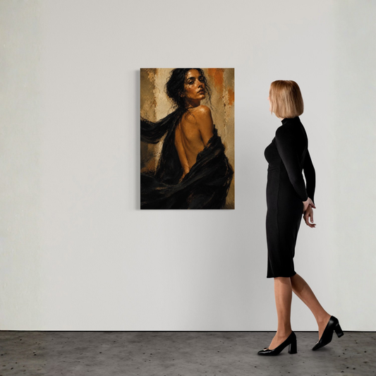 LunarHeartCo Figure Study X—Resolve canvas art featuring an abstract figure study on a textured canvas.