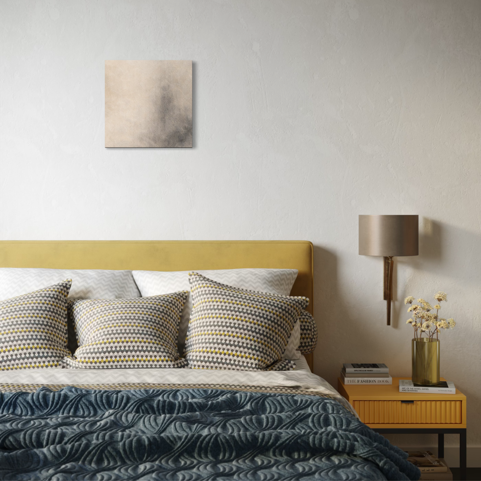 LunarHeartCo Mineral Drift I field canvas art in 16x16 inches, featuring abstract mineral-inspired design on a textured canvas.