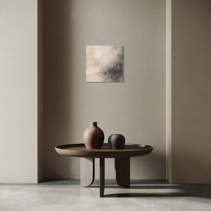 LunarHeartCo Mineral Drift III ground canvas art featuring abstract earthy tones and textured surface in a 16x16 inch size.