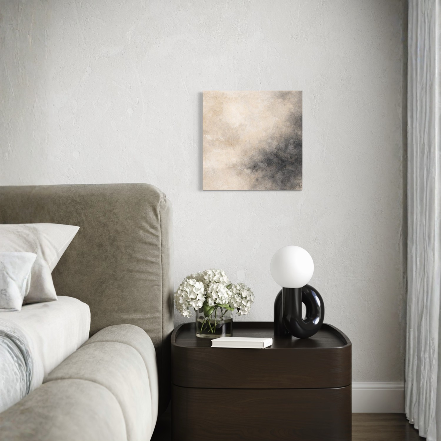 LunarHeartCo Mineral Drift III ground canvas art, 16x16 inches, featuring abstract mineral-inspired design on textured canvas.