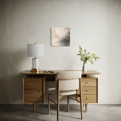 LunarHeartCo Mineral Drift III ground canvas art with abstract earthy tones in a 16x16 inch size.
