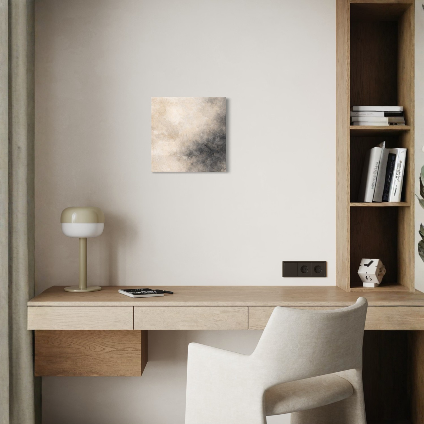 LunarHeartCo Mineral Drift III ground canvas art, 16x16 inches, featuring abstract earthy tones and textured design.
