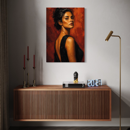 LunarHeartCo FIGURE STUDY IV canvas art featuring abstract human figure in neutral tones on textured canvas background.