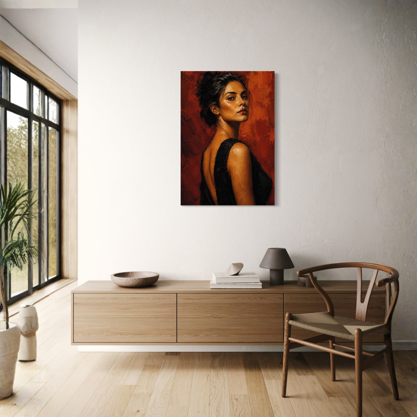 LunarHeartCo Figure Study IV canvas art showing abstract human form with soft, muted tones on textured canvas.