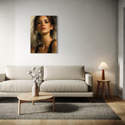 LunarHeartCo FIGURE STUDY II tension canvas art featuring abstract human figure on a neutral background.