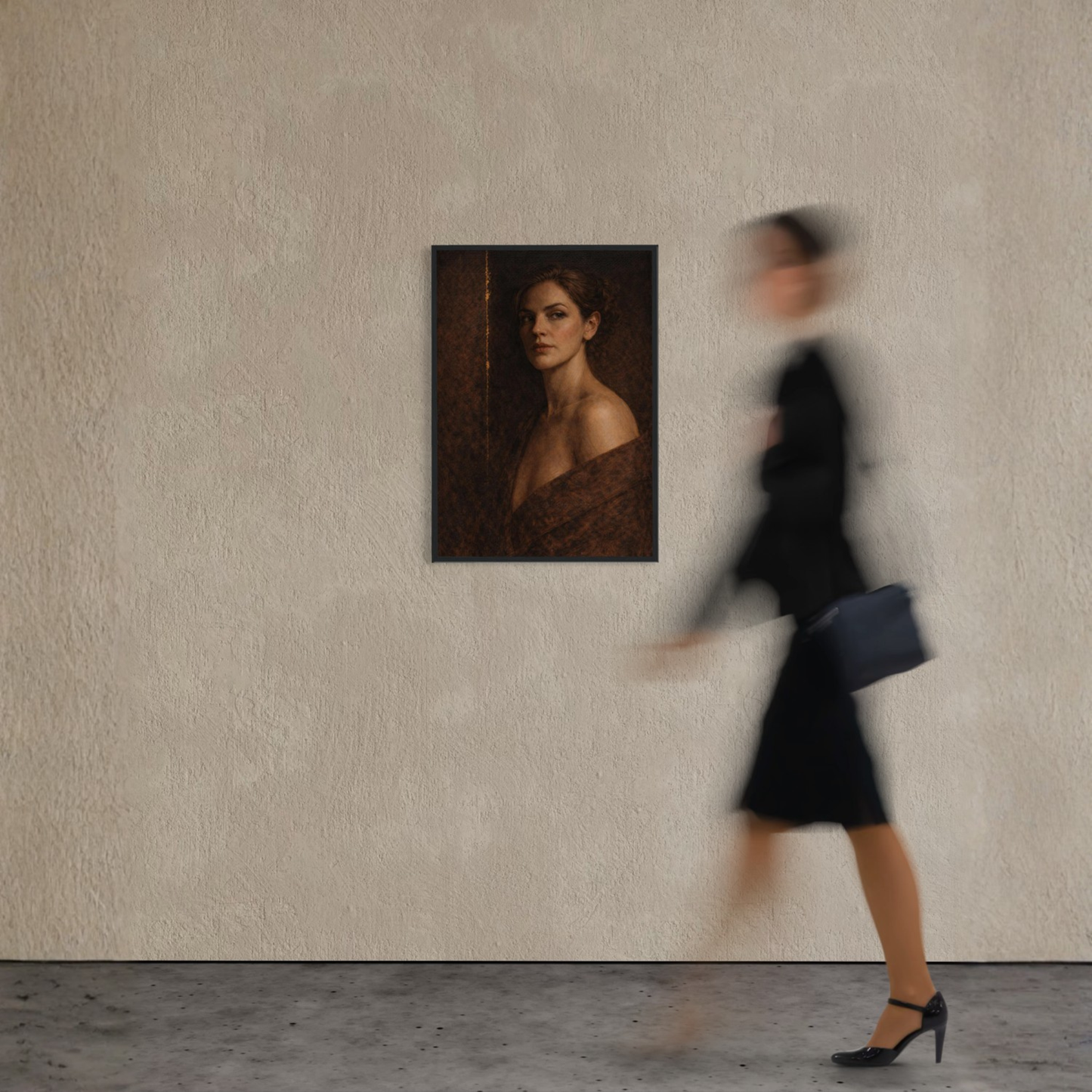 Framed Fault Line I — Exposure art by LunarHeartCo featuring abstract, textured design with a sleek black frame and white matte.