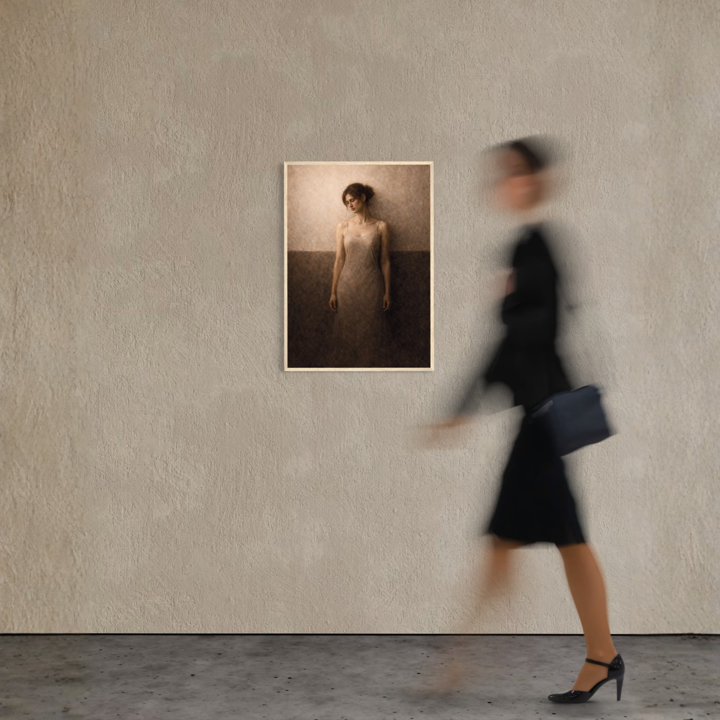 Framed art print "WITHIN II — Descent" by LunarHeartCo featuring abstract, moody artwork in a sleek black frame.