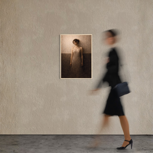 Framed art print "WITHIN II — Descent" by LunarHeartCo featuring abstract, moody artwork in a sleek black frame.