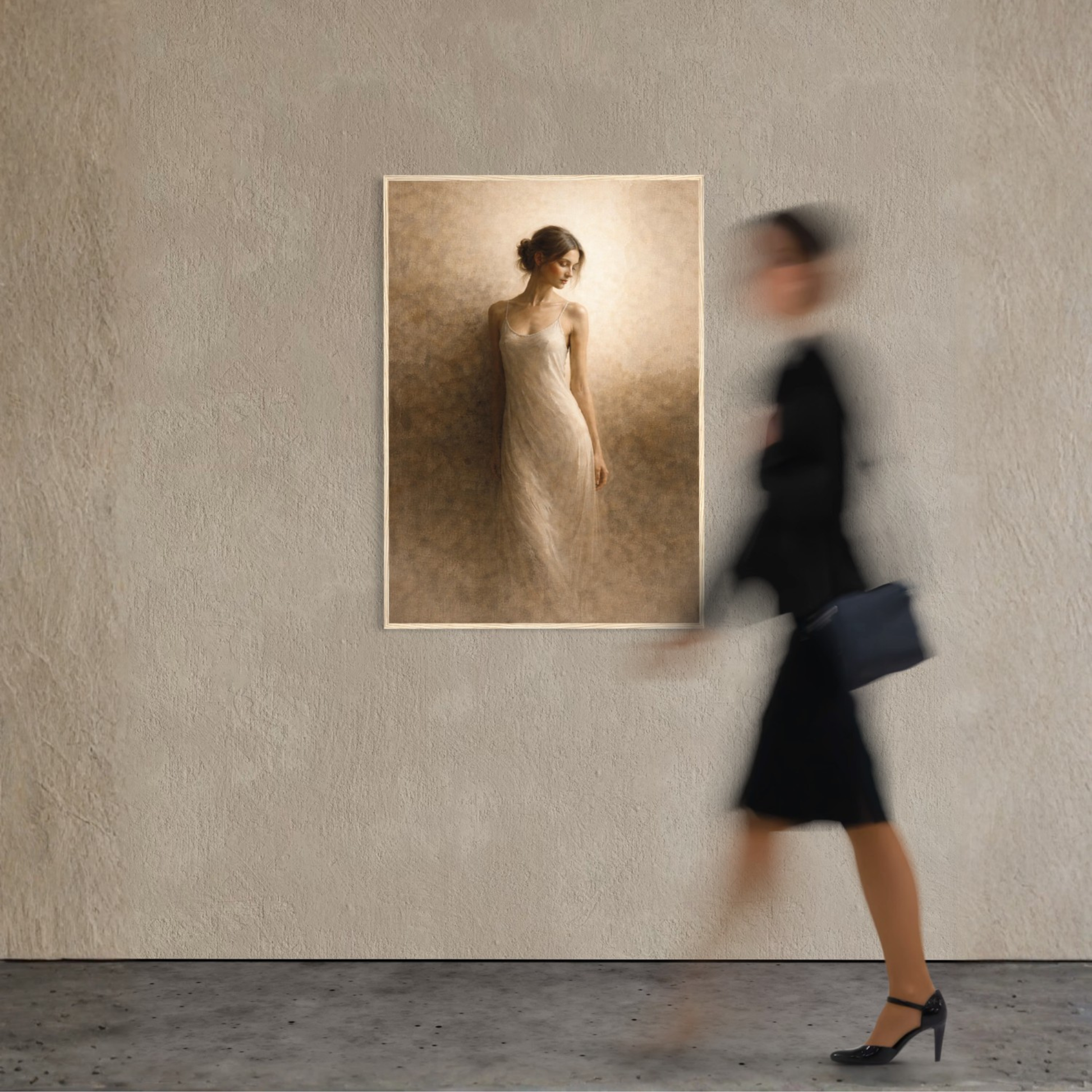 LunarHeartCo Threshold II Passage framed art with abstract design in a sleek black frame, ready for wall display.
