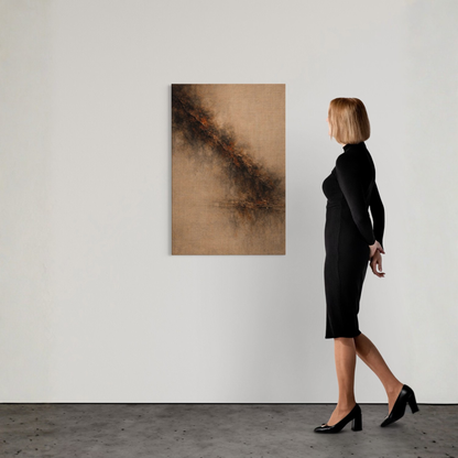 LunarHeartCo STRATA II diagonal shear canvas art with abstract geometric design on a textured surface, modern wall decor.