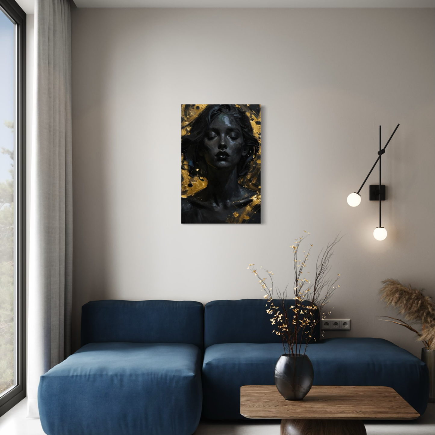 LunarHeartCo Silent Power II canvas art featuring an abstract alignment design on a textured canvas.