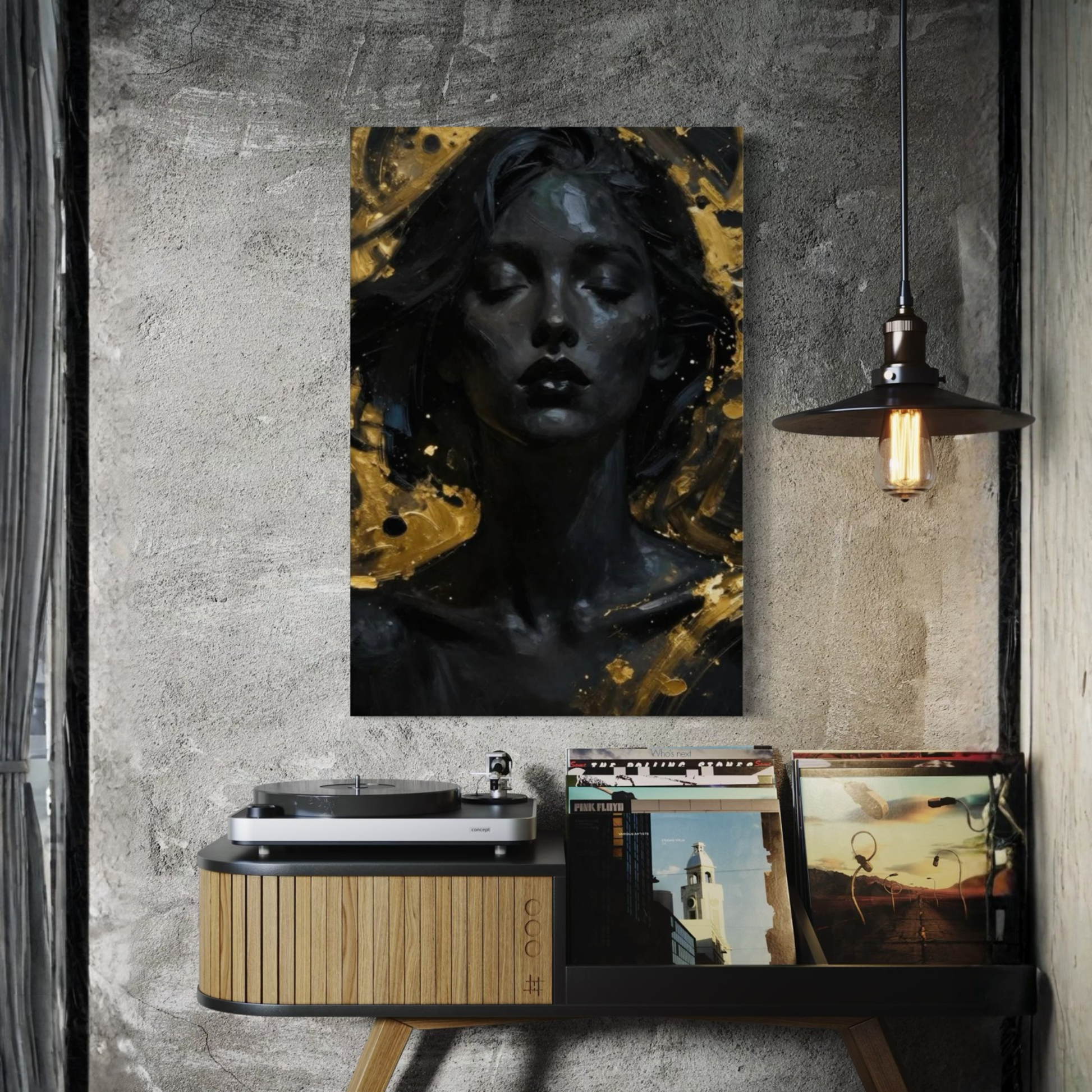 LunarHeartCo Silent Power II alignment canvas art featuring abstract designs in calming tones and textured details.