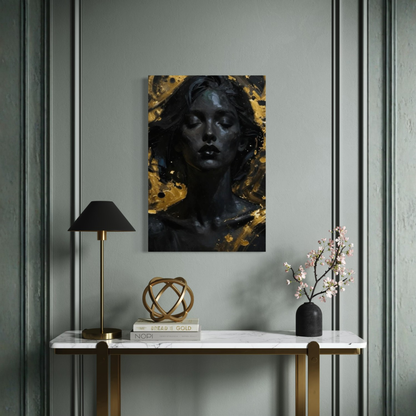 LunarHeartCo Silent Power II alignment canvas art featuring abstract design in calming tones on a textured canvas surface.