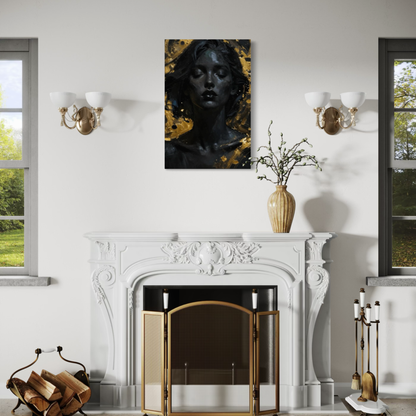 LunarHeartCo Silent Power II alignment canvas art featuring abstract design in calming tones on high-quality stretched canvas.