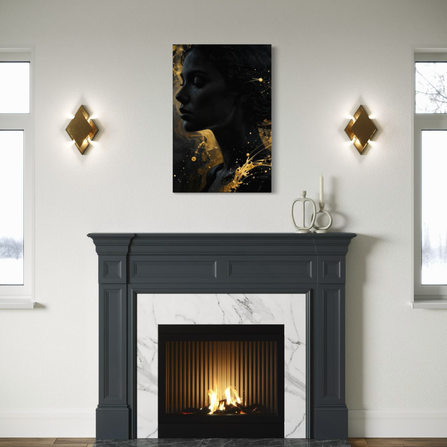 Emergence Canvas art by LunarHeartCo featuring abstract designs on a textured canvas with muted tones and artistic details.