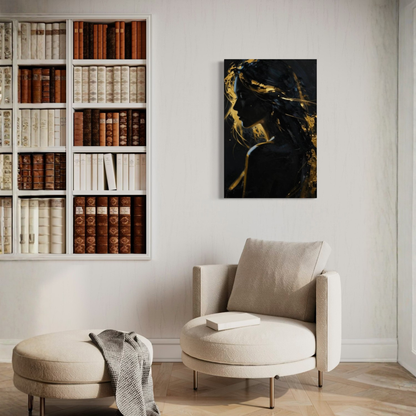 LunarHeartCo SILENT POWER III Resolution Canvas Art featuring vibrant abstract design on a framed canvas.