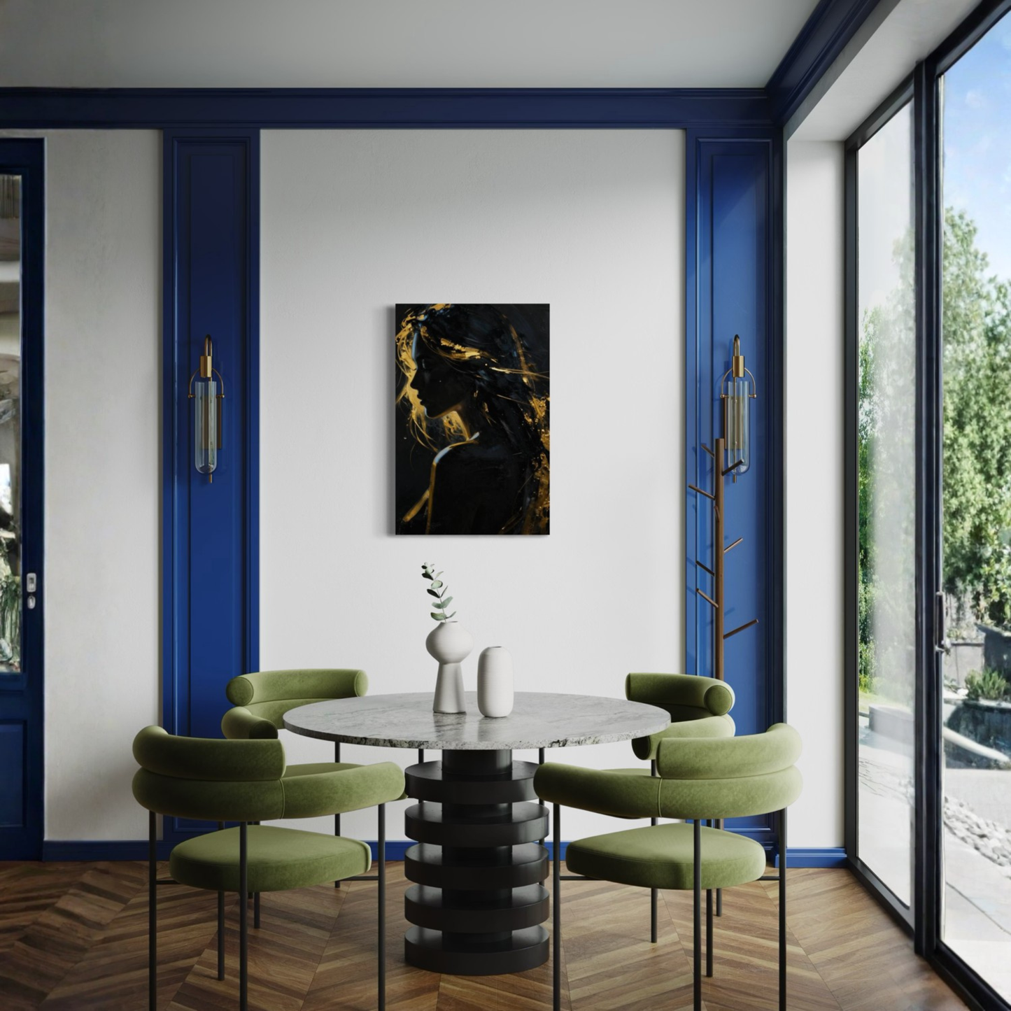 LunarHeartCo SILENT POWER III resolution canvas art featuring abstract design with vibrant colors on a stretched canvas.