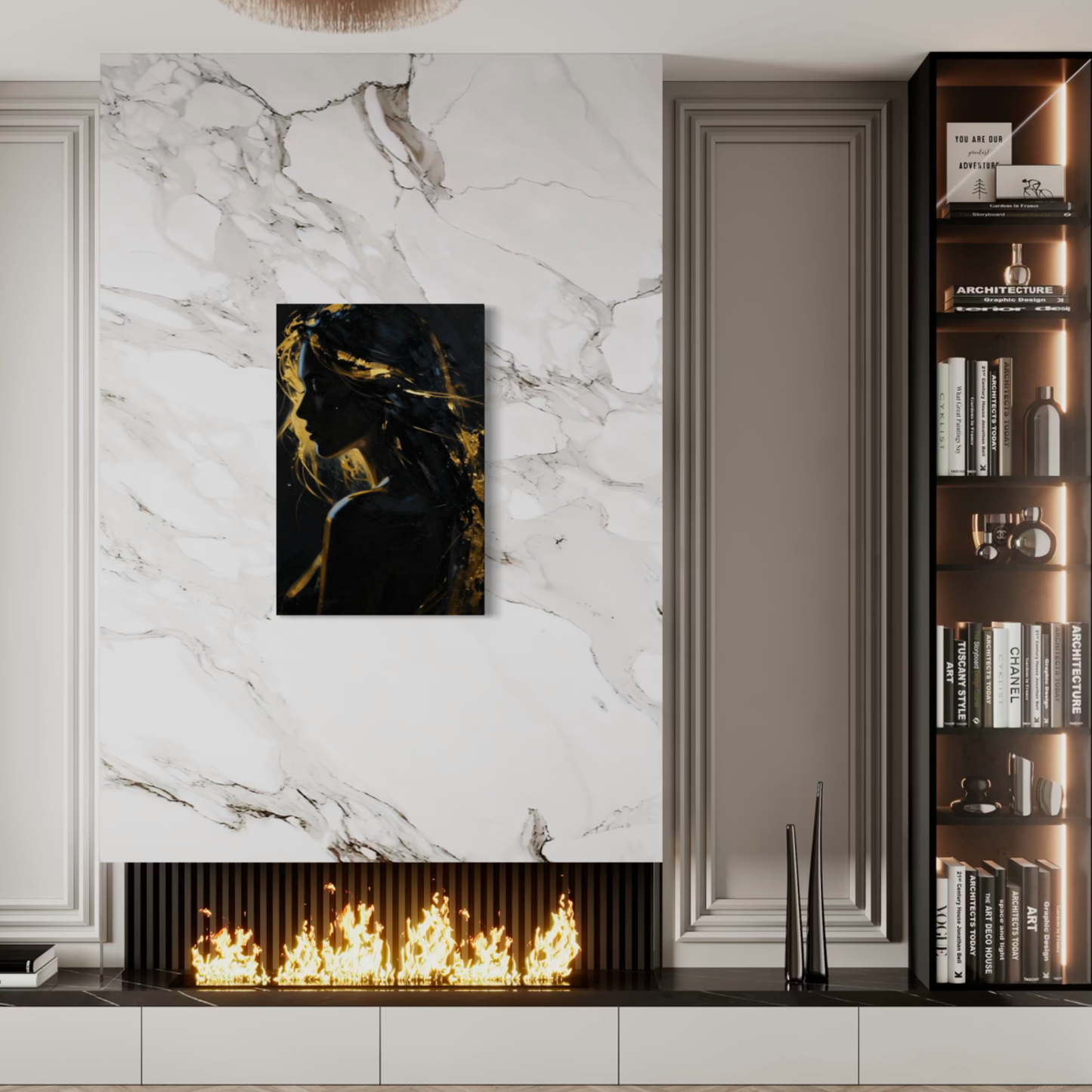 LunarHeartCo SILENT POWER III resolution canvas art featuring abstract design in muted tones, ready for wall display.