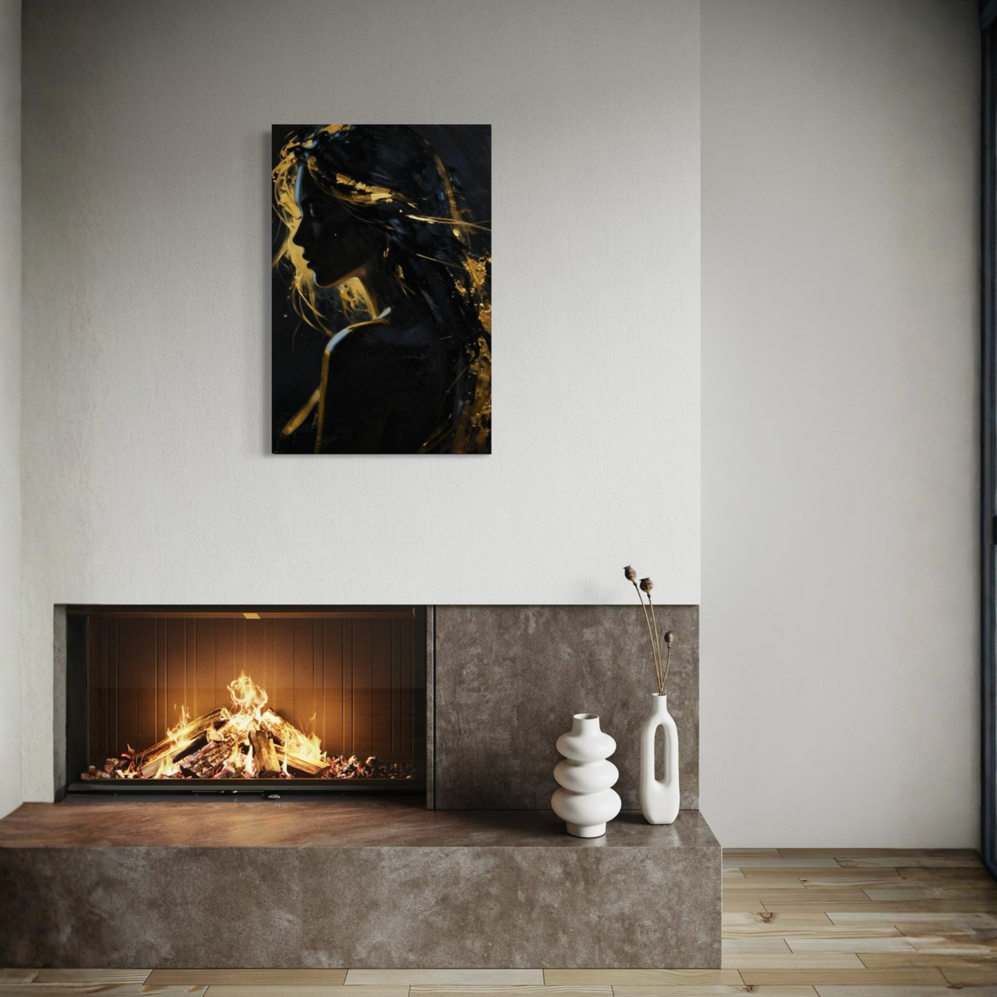 LunarHeartCo Silent Power III Resolution Canvas art featuring abstract design in vibrant colors on stretched canvas.
