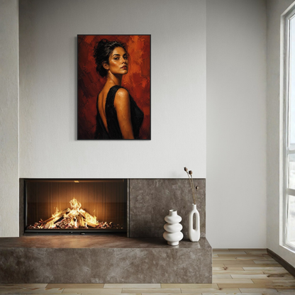 Framed art print titled "Figure Study IV — Presence" by LunarHeartCo, showing a minimalist figure study in a sleek frame.