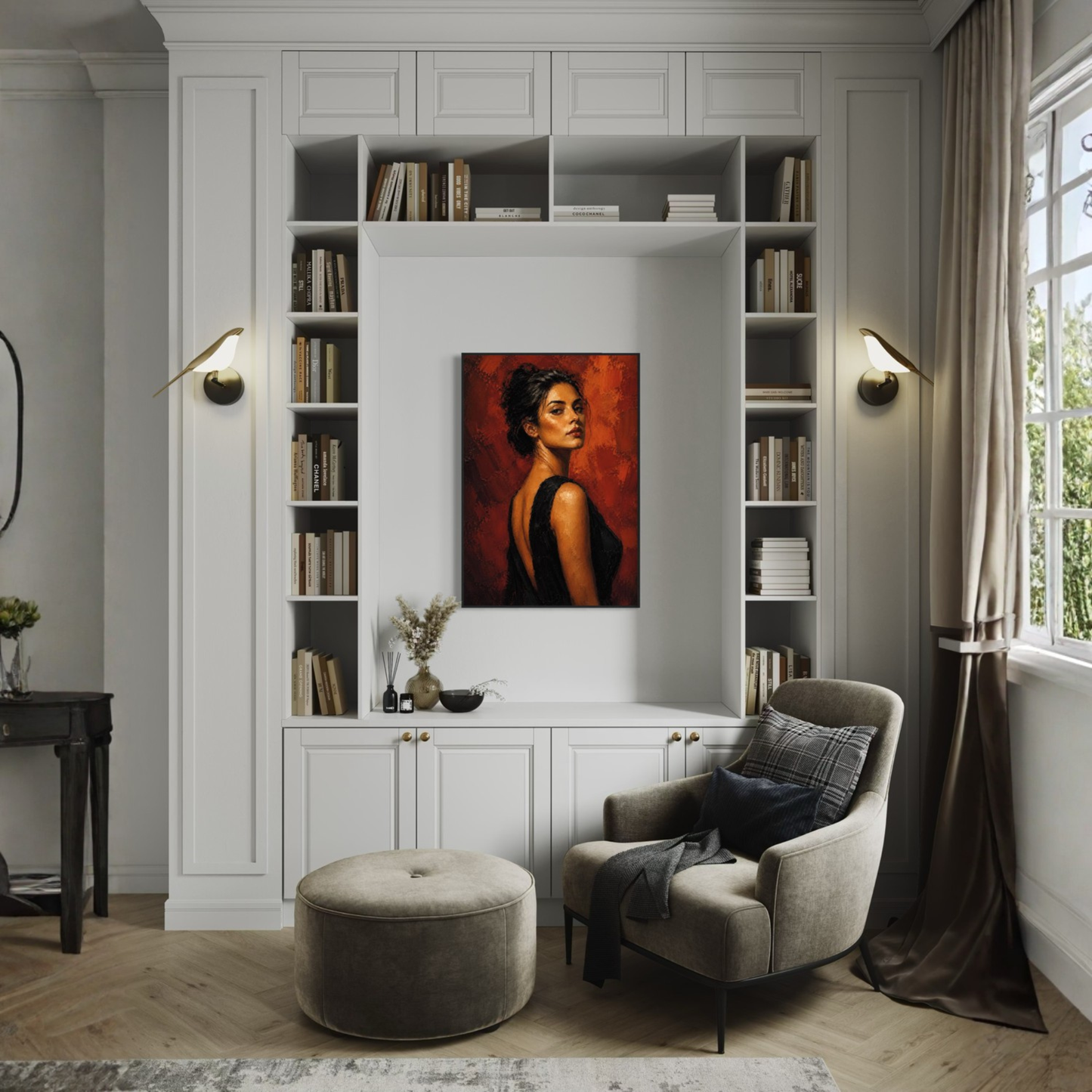 Framed art print titled "FIGURE STUDY IV — Presence" by LunarHeartCo featuring a detailed figure study in a sleek frame.