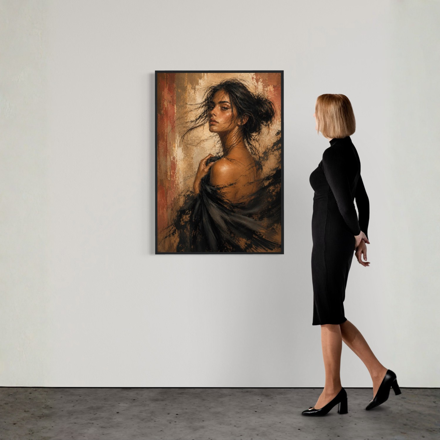 Framed art print of "Figure Study VII — Unravelling" by LunarHeartCo, featuring a detailed sketch of a human figure on white background.