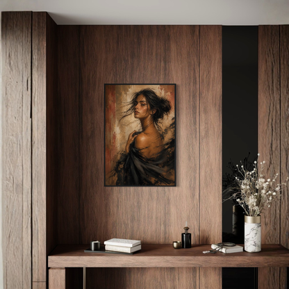 Framed art print "Figure Study VII — Unravelling" by LunarHeartCo, featuring a detailed monochrome figure study artwork.