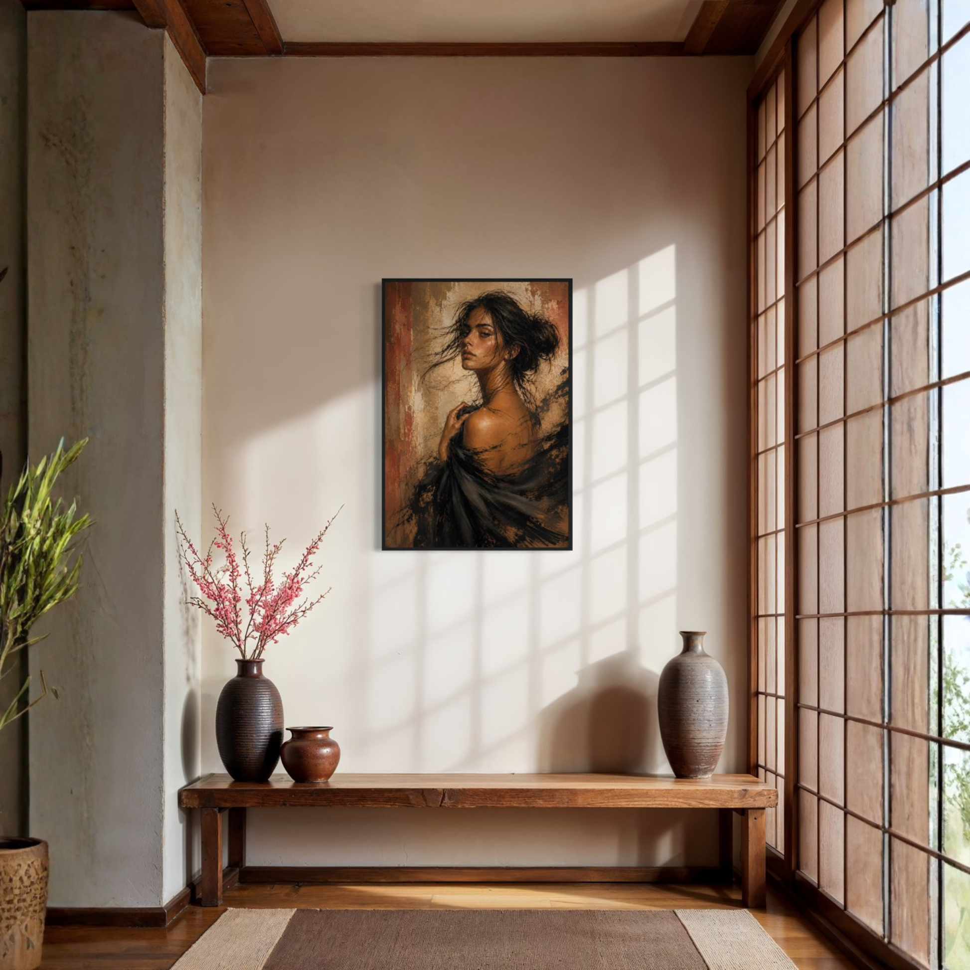 Framed art print "Figure Study VII — Unravelling" by LunarHeartCo showcasing a detailed figure study artwork.
