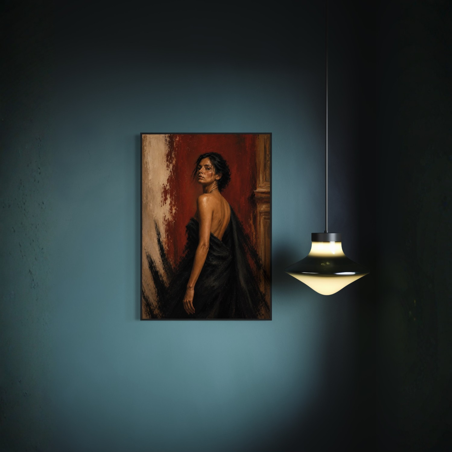 Framed art print "Defiance" from Figure Study IX by LunarHeartCo, showcasing a detailed figure study artwork.