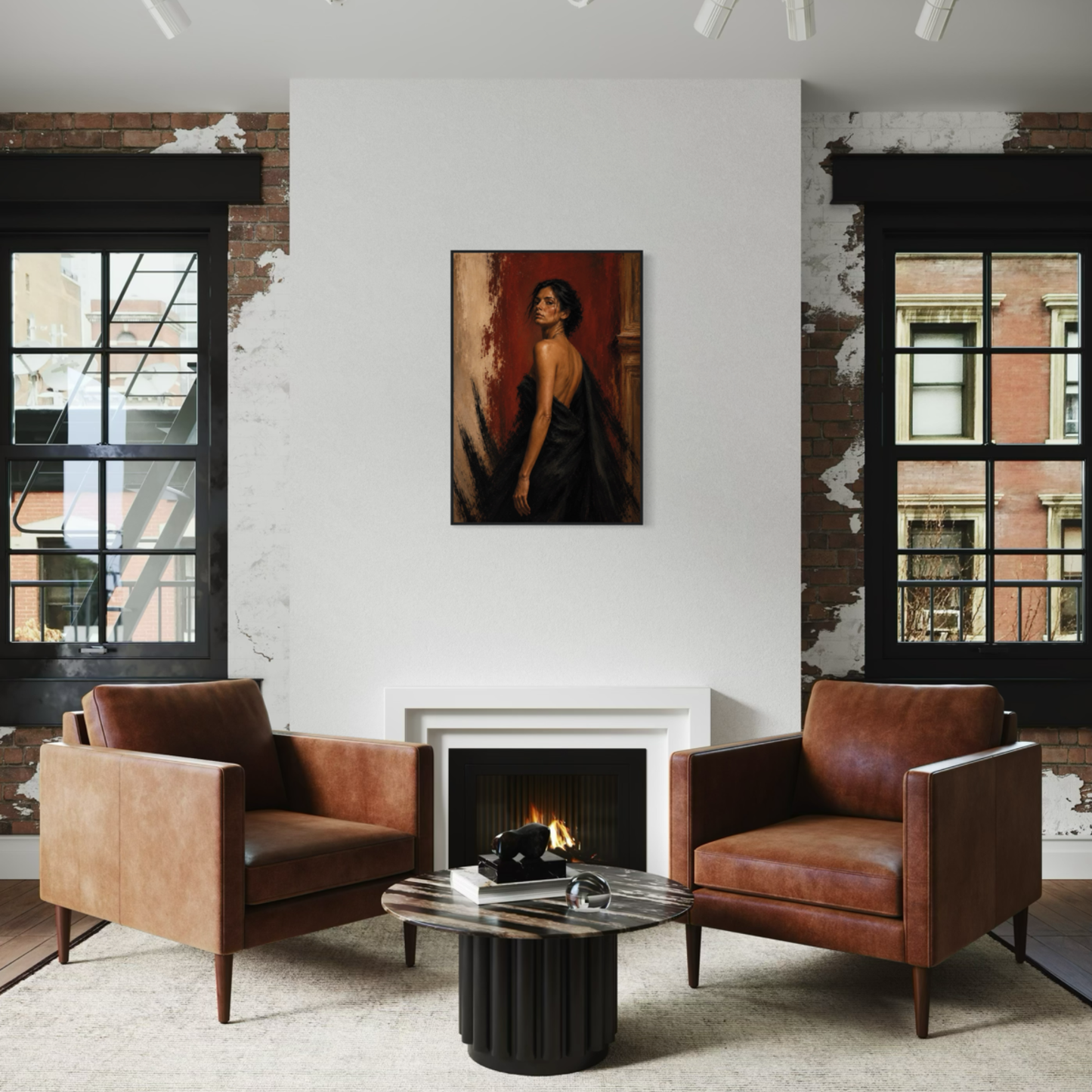 Framed art print "Figure Study IX — Defiance" by LunarHeartCo showcasing a stylized figure in a dynamic pose.