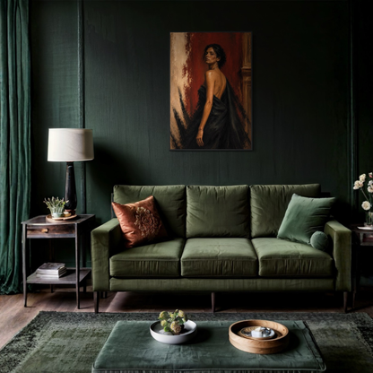 Framed art print titled "Defiance" by LunarHeartCo, featuring a detailed figure study artwork in a sleek frame.