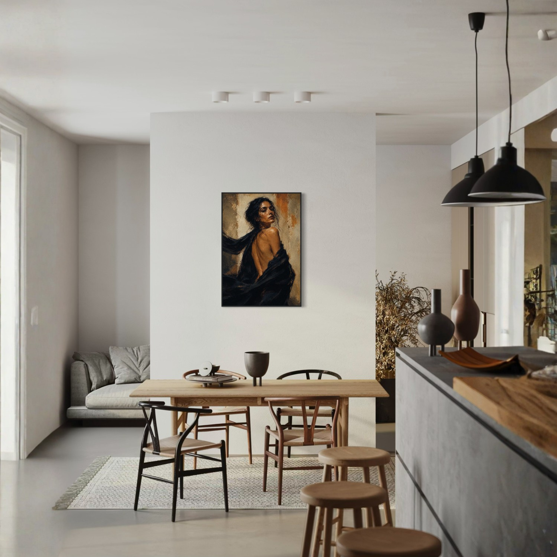 Framed art print "FIGURE STUDY X — Resolve" by LunarHeartCo featuring a detailed figure study artwork in a sleek frame.