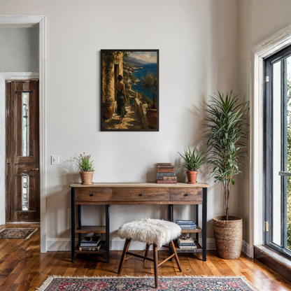 Museum quality fine art print of Mediterranean Studies—Arrival wall art by LunarHeartCo, showcasing vibrant colors and detailed design.