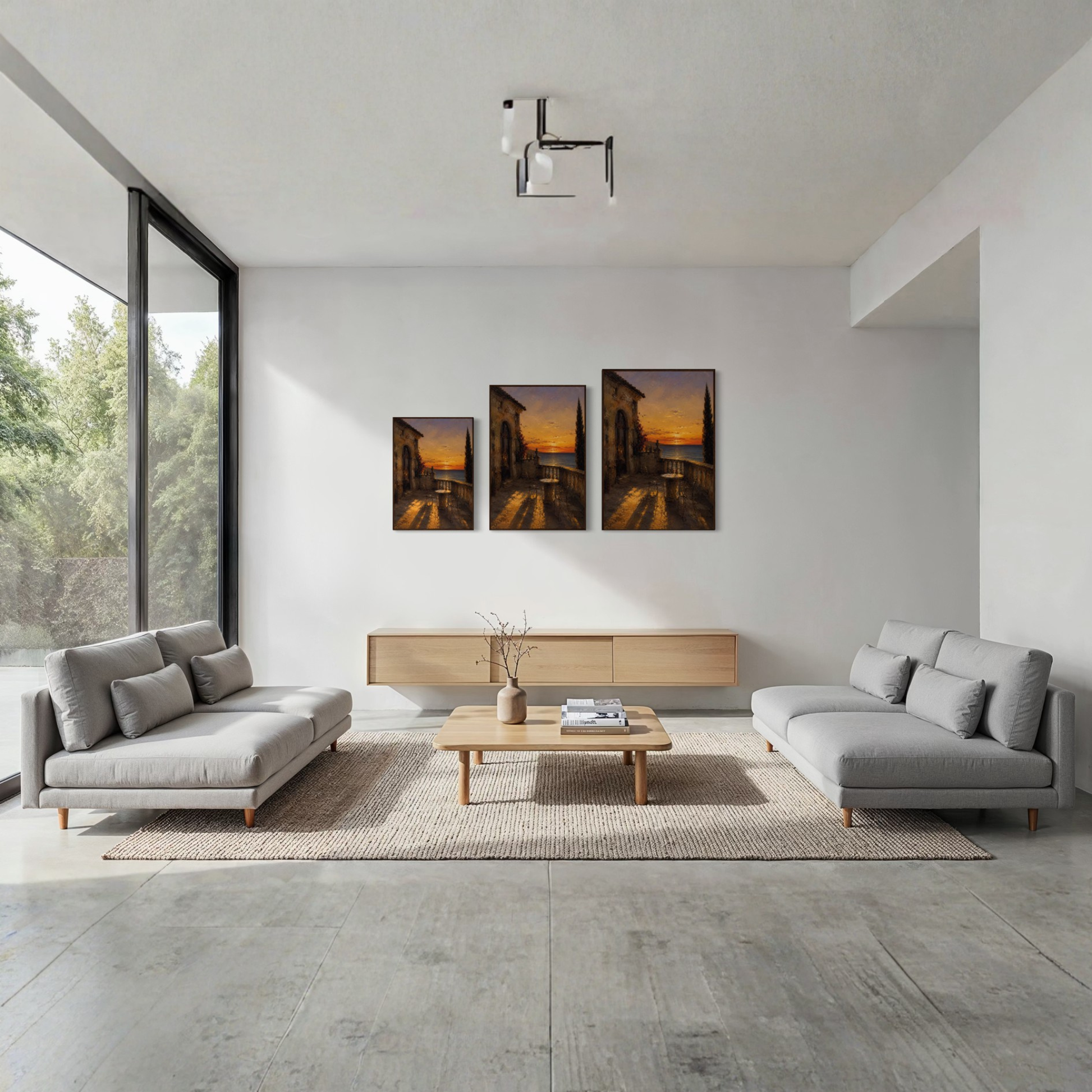 Framed art print titled "The Hour" by LunarHeartCo featuring Mediterranean-inspired artwork in a sleek frame.