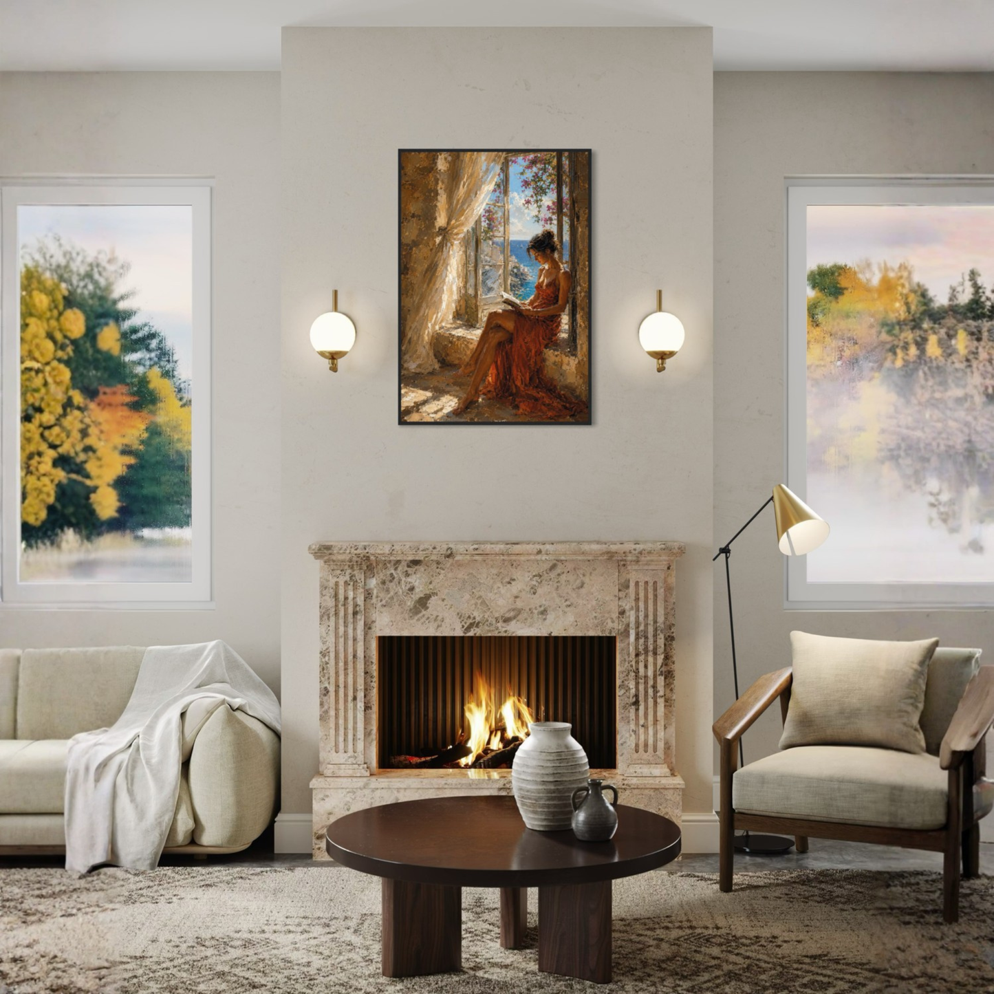 MEDITERRANEAN STUDIES — The Open Window, Framed Art Print