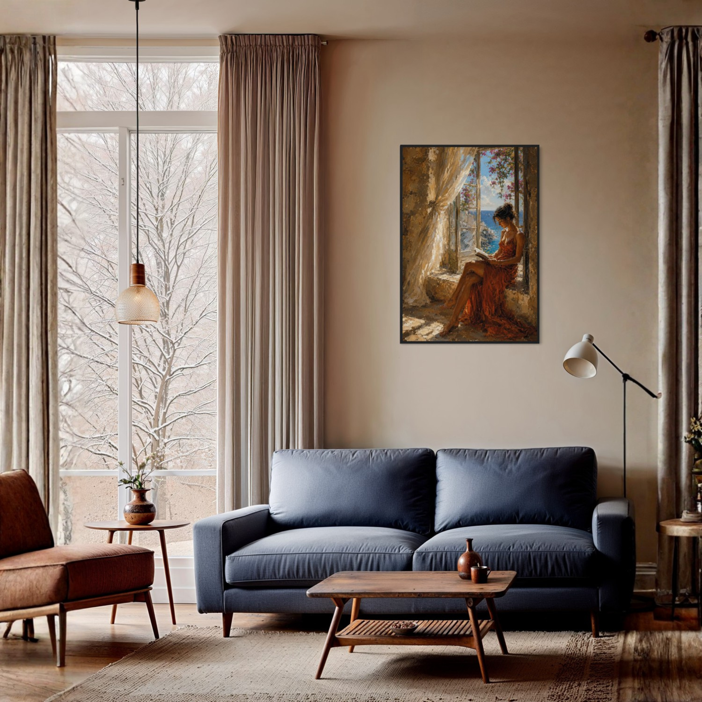 MEDITERRANEAN STUDIES — The Open Window, Framed Art Print