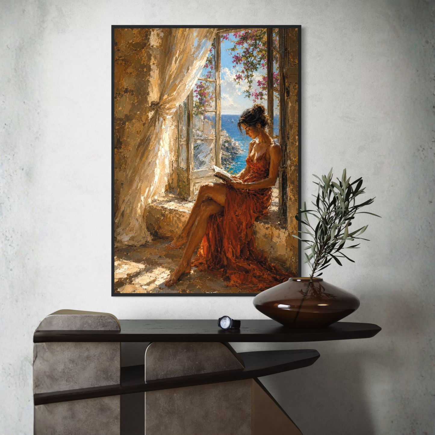 MEDITERRANEAN STUDIES — The Open Window, Framed Art Print
