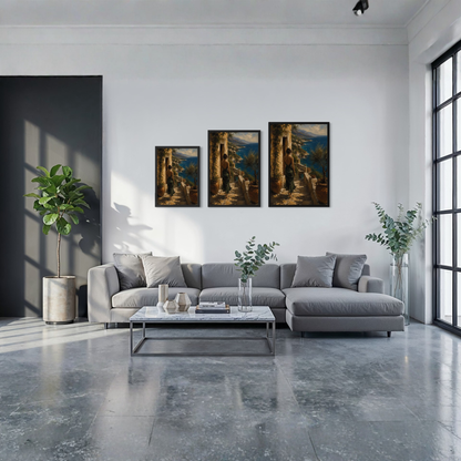 Arrival Mediterranean museum-quality fine art print displayed in a calm luxury interior.
