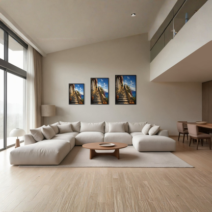 The Ascent Mediterranean museum-quality fine art print displayed in a refined contemporary interior.
