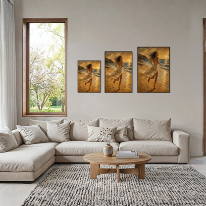 The Wild Light Mediterranean framed wall art displayed in a refined living room interior.